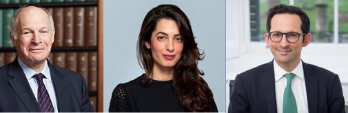 From left to right: the Rt Hon Lord Neuberger of Abbotsbury, Amal Clooney and Professor Can Yeginsu